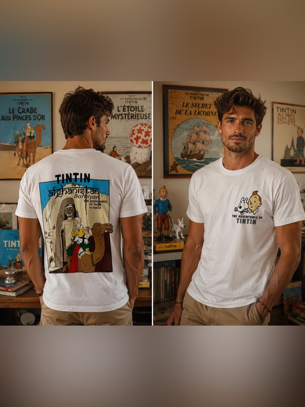 Vintage Tintin Tee The Adventures of Tintin Captain Haddock Rare Comic Tee